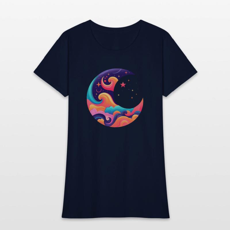 Space Design, Colorful Moon Design,Space Moon