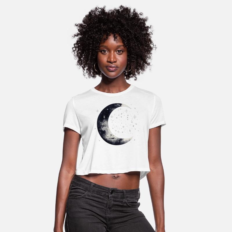 Stars and Moon Night Sky Galaxy Aesthetic Graphic