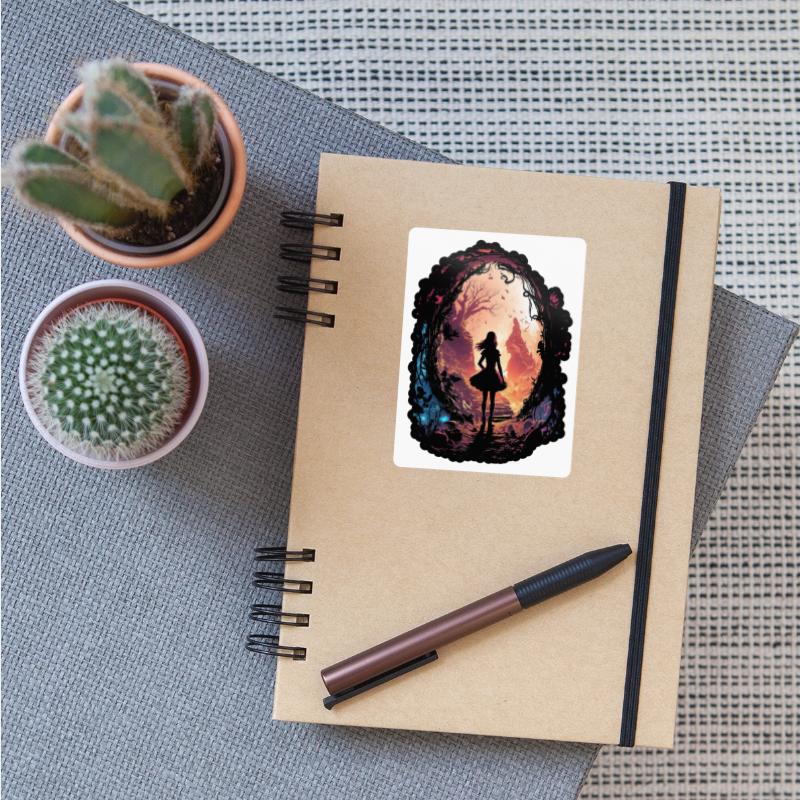 Surreal world girl with fairy dress world mystery