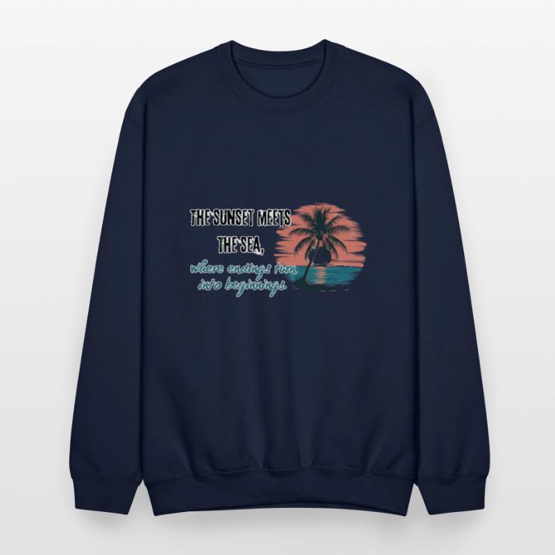 The sunset meets the sea