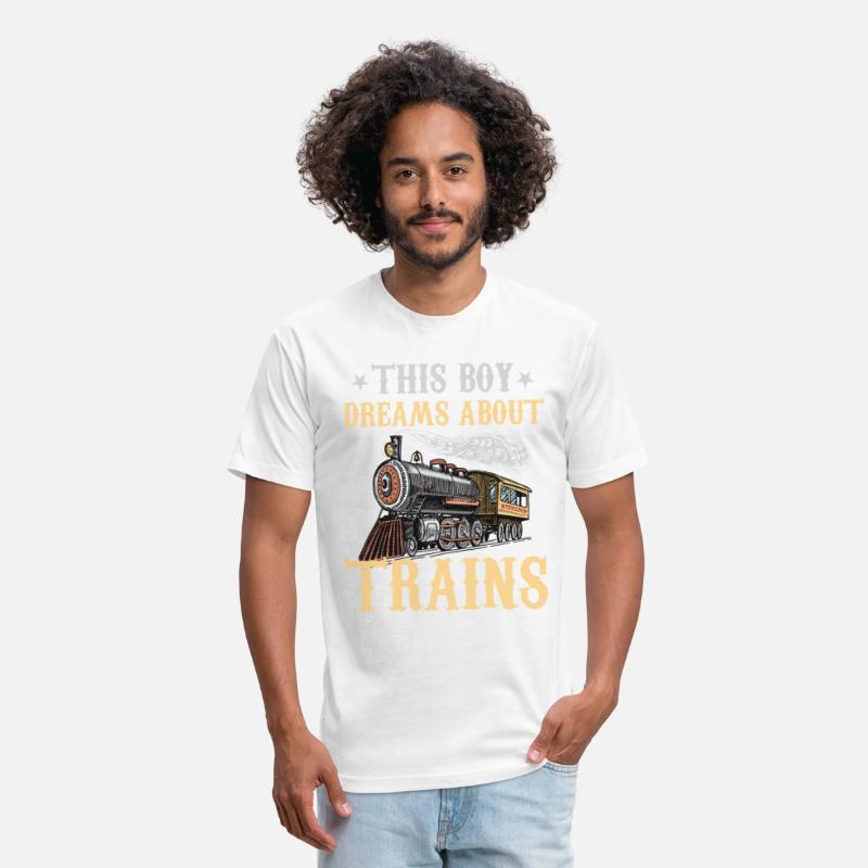 Train Saying Slogan - This Boy Dreams About Trains