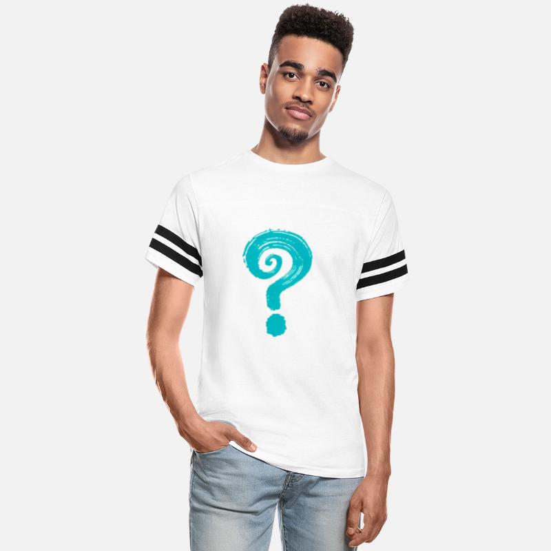 Turquoise Hand Drawn Question Mark On White Back