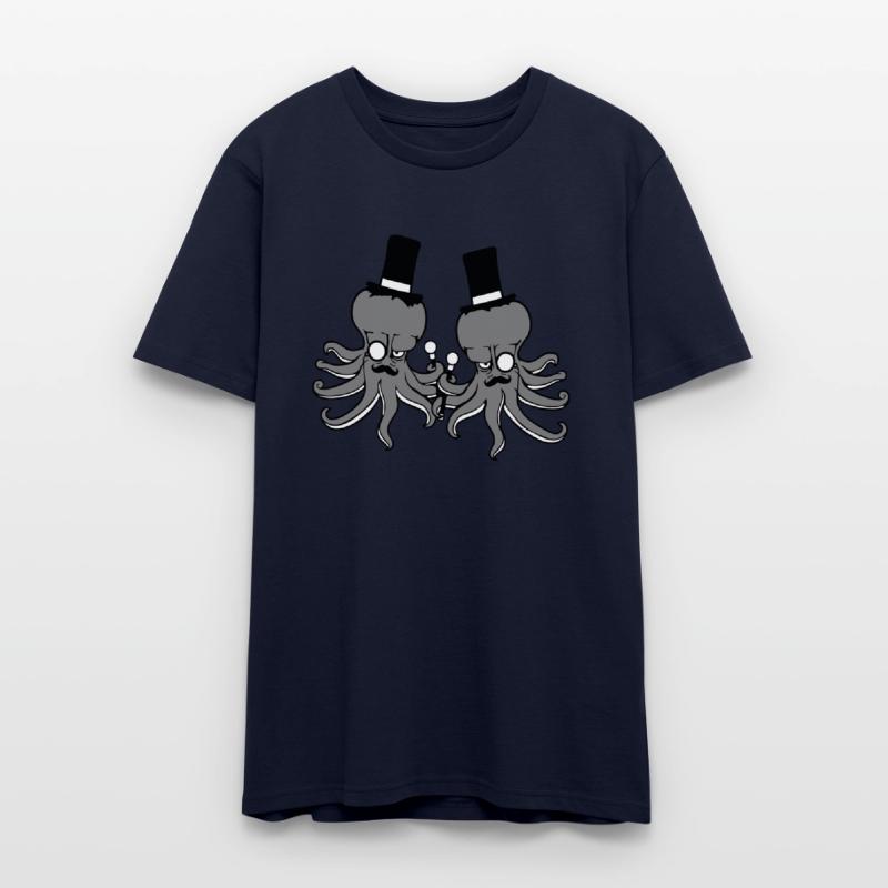 2 octopus sir hat monocle glasses two rich friends