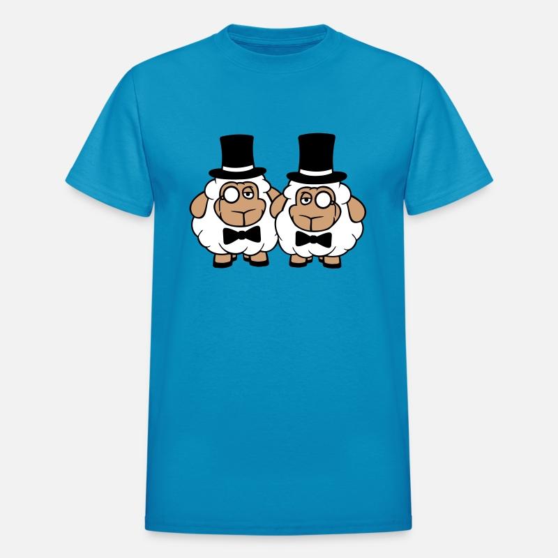 2 Sheep Men Gentlemen Top Hat Monocle Sir Two Mr.