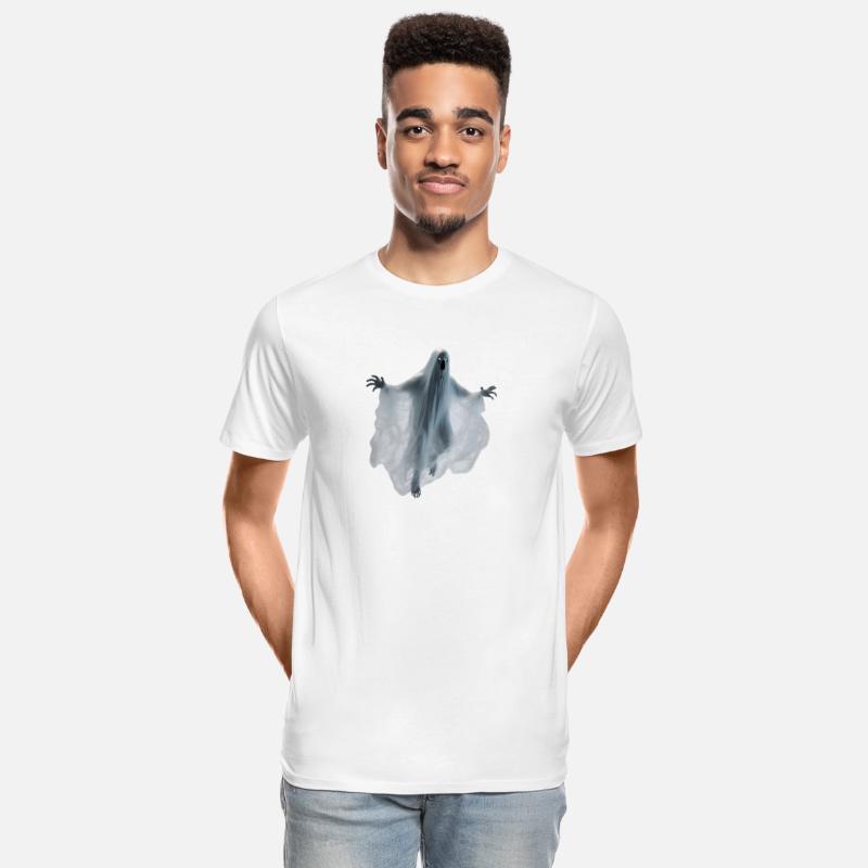 A close-up image of a ghost.