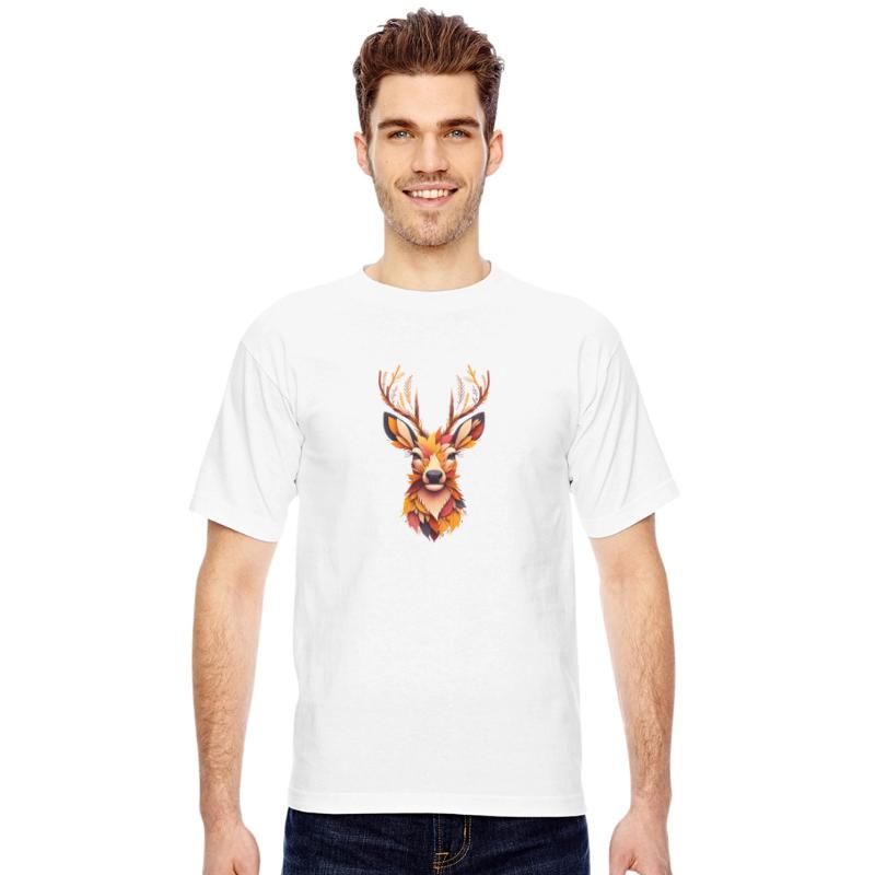 A deer, made from different leaves