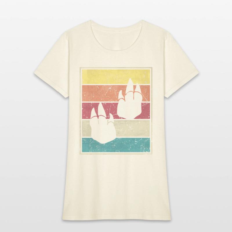 Abelisaurus Dinosaur Tracks Footprint Retro