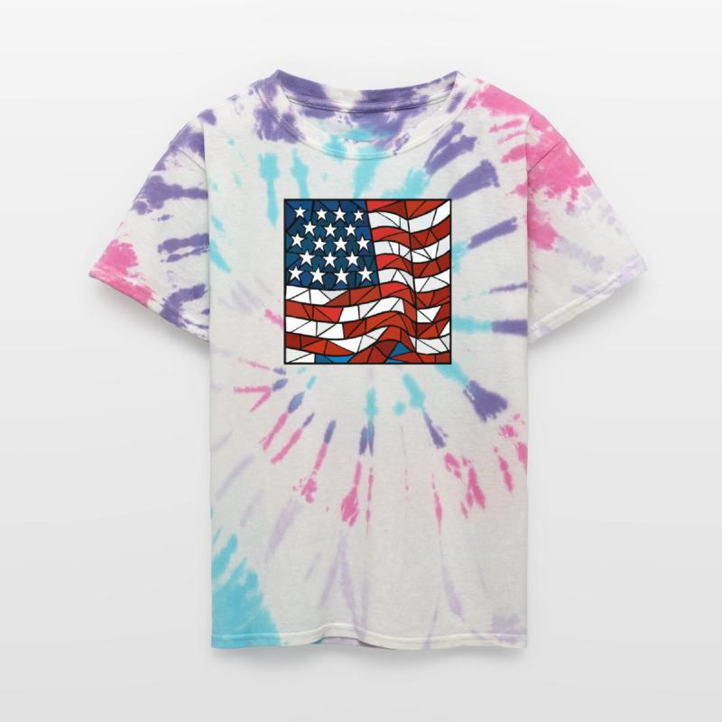 American Flag Cubism Style