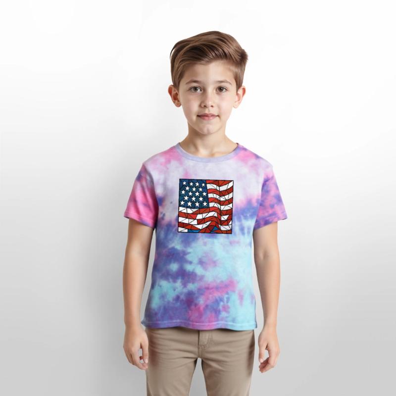 American Flag Cubism Style