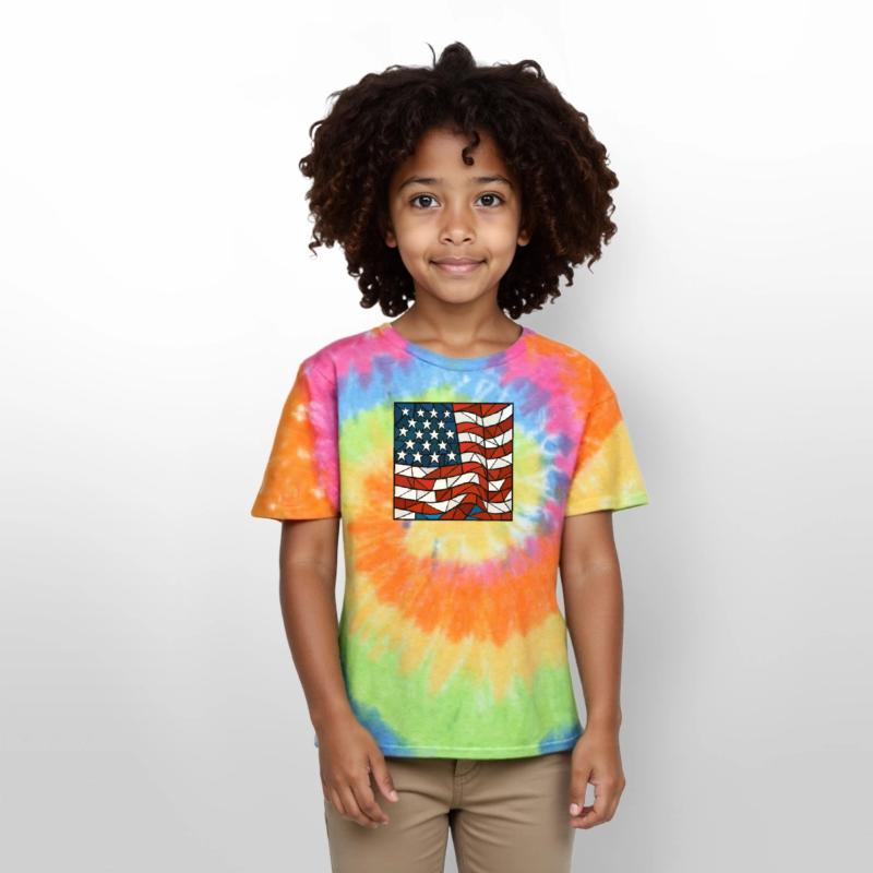 American Flag Cubism Style