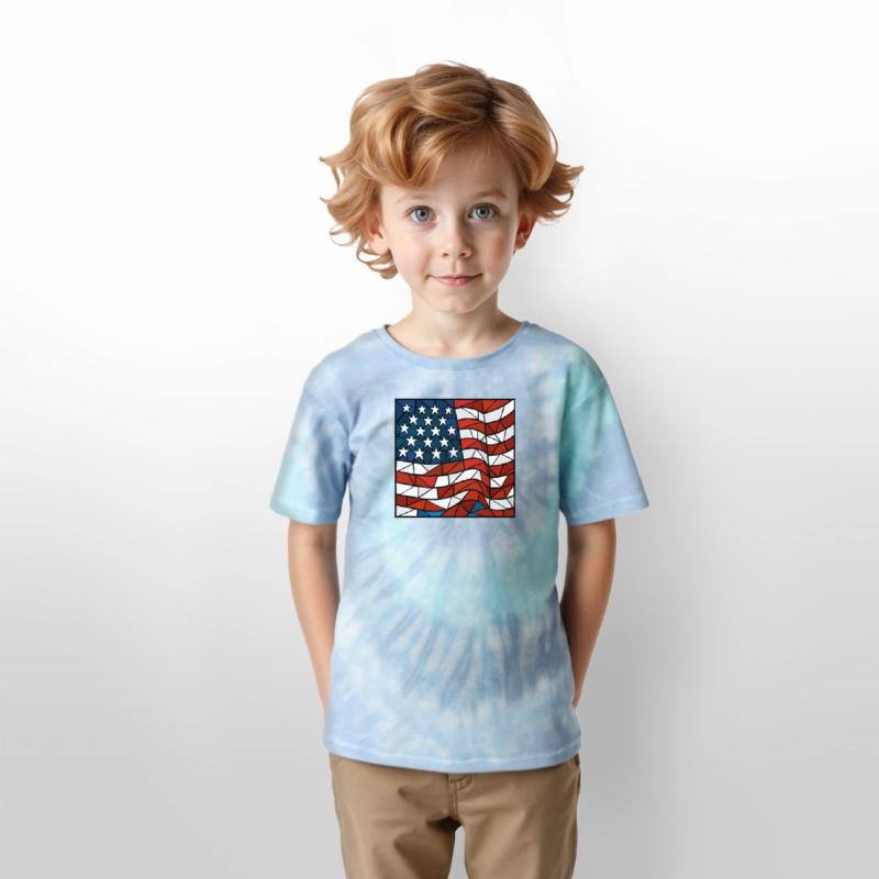 American Flag Cubism Style