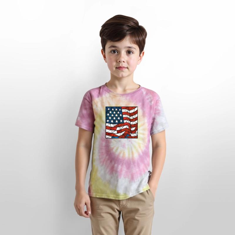 American Flag Cubism Style