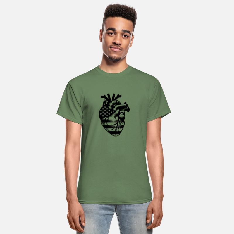 Anatomical Art Heart With Usa Flag Symbolism