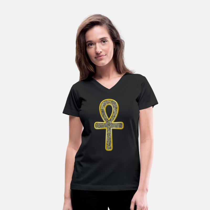 Ankh in stone with gold edge | Egyptian symbol