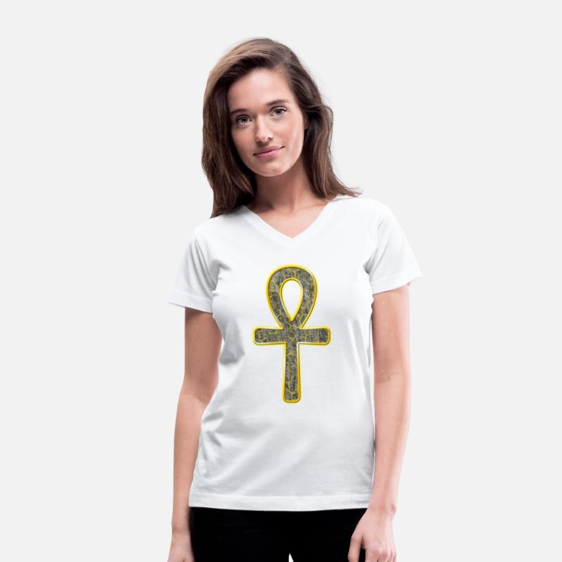 Ankh in stone with gold edge | Egyptian symbol