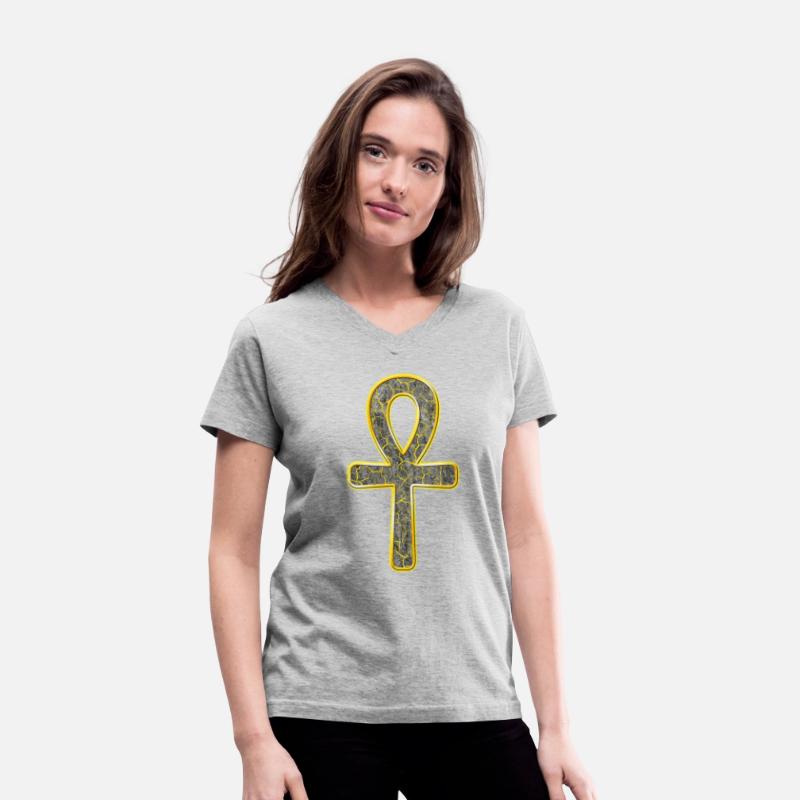 Ankh in stone with gold edge | Egyptian symbol
