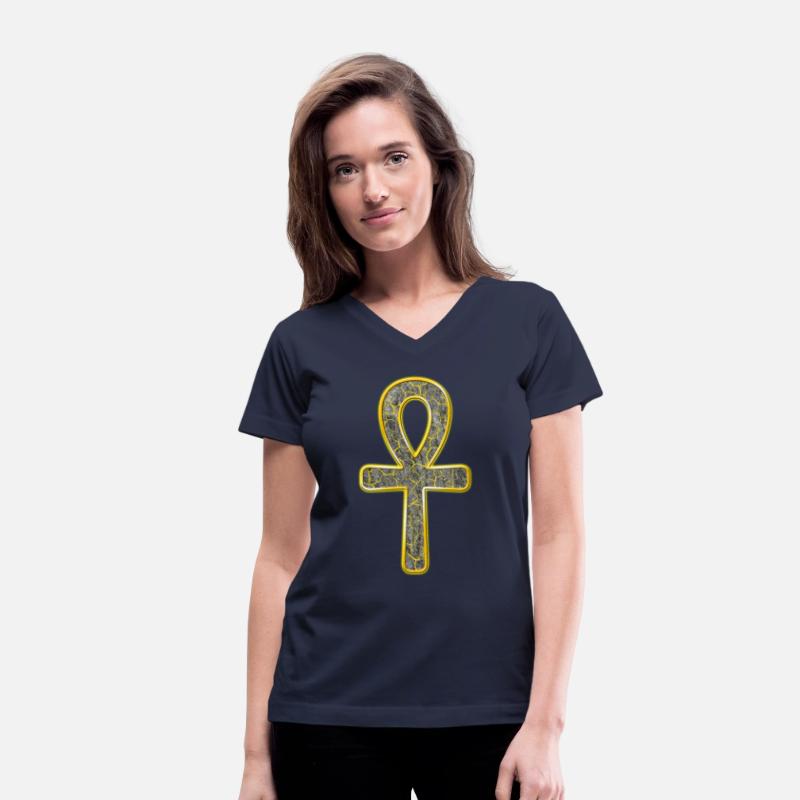 Ankh in stone with gold edge | Egyptian symbol