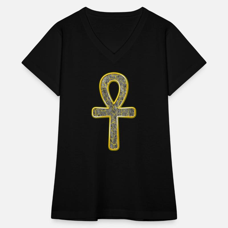 Ankh in stone with gold edge | Egyptian symbol