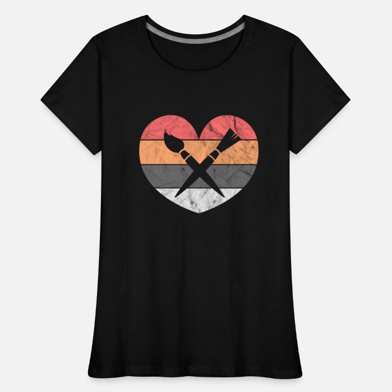 Art Teacher Heart Retro Vintage