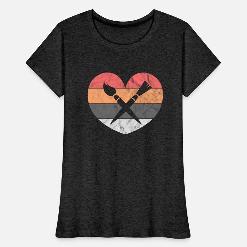 Art Teacher Heart Retro Vintage