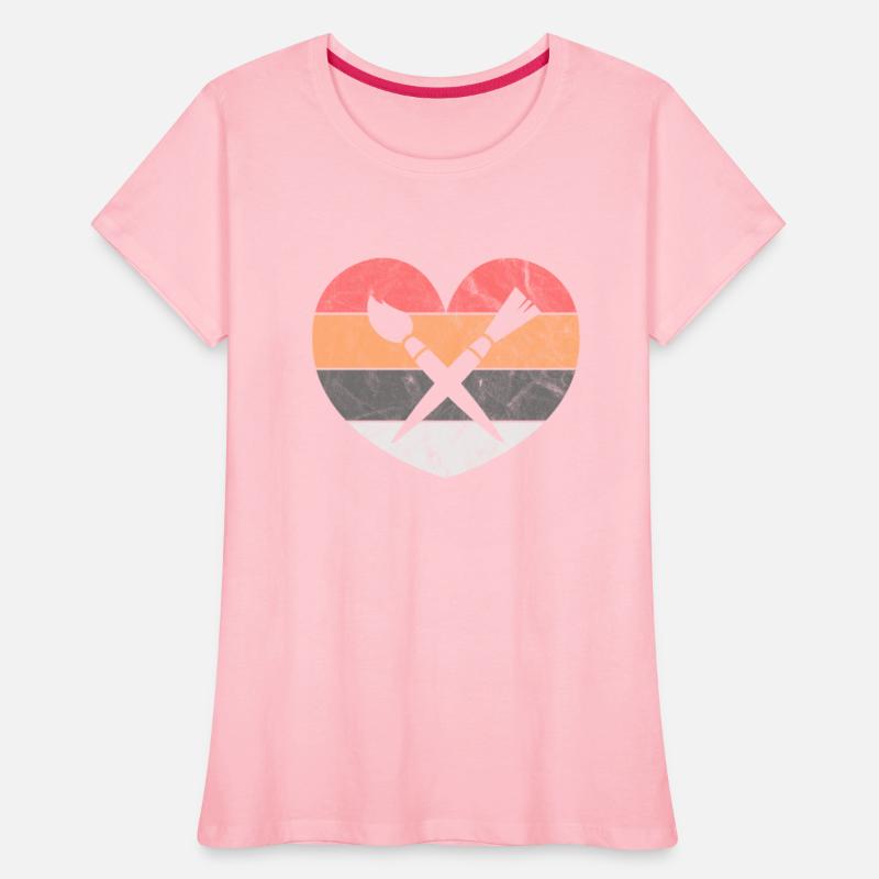 Art Teacher Heart Retro Vintage