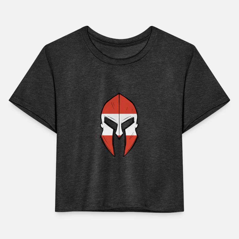 Austria flag in Spartan warrior Helmet