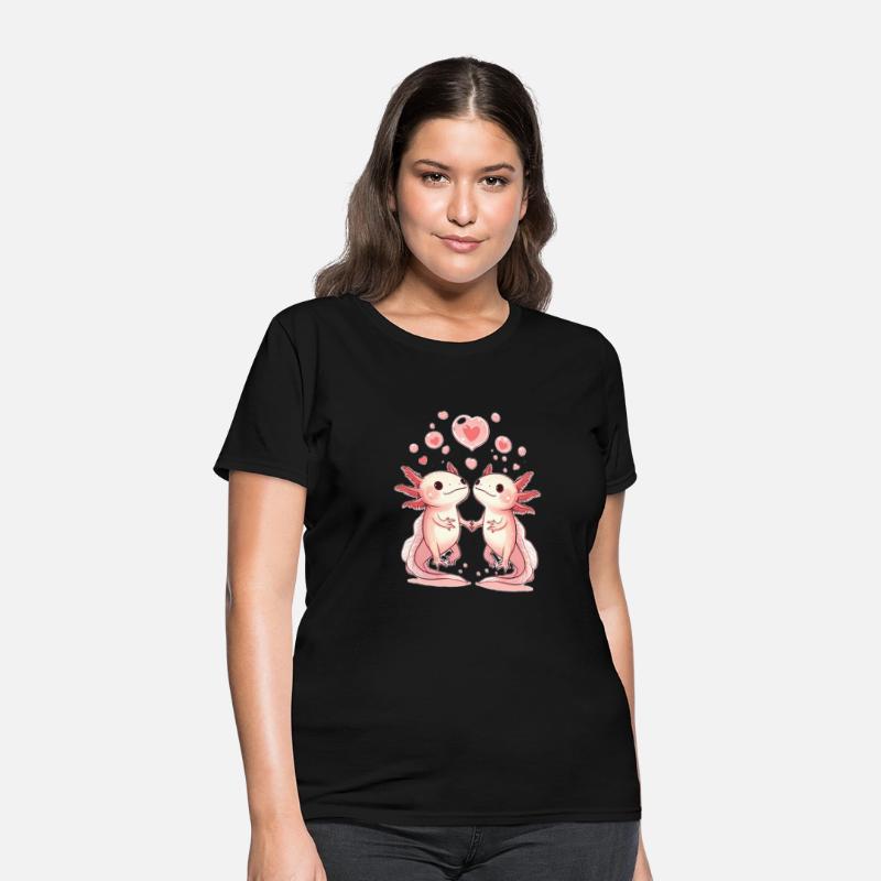 Axolotl Love: Cute Aquatic Creatures Holding Hands