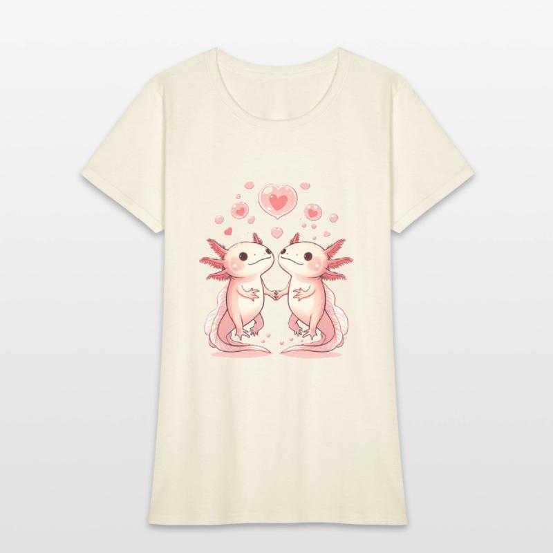 Axolotl Love: Cute Aquatic Creatures Holding Hands