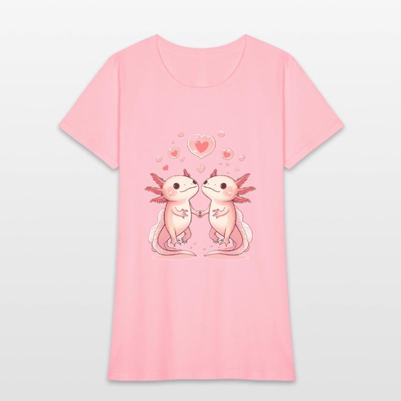 Axolotl Love: Cute Aquatic Creatures Holding Hands