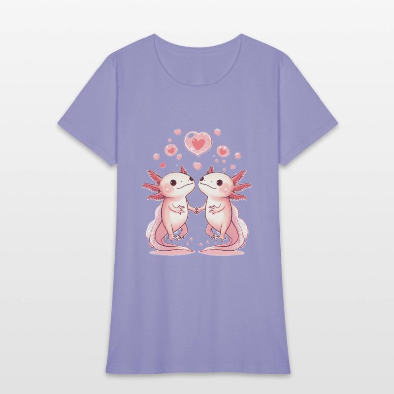 Axolotl Love: Cute Aquatic Creatures Holding Hands