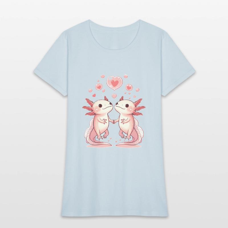 Axolotl Love: Cute Aquatic Creatures Holding Hands