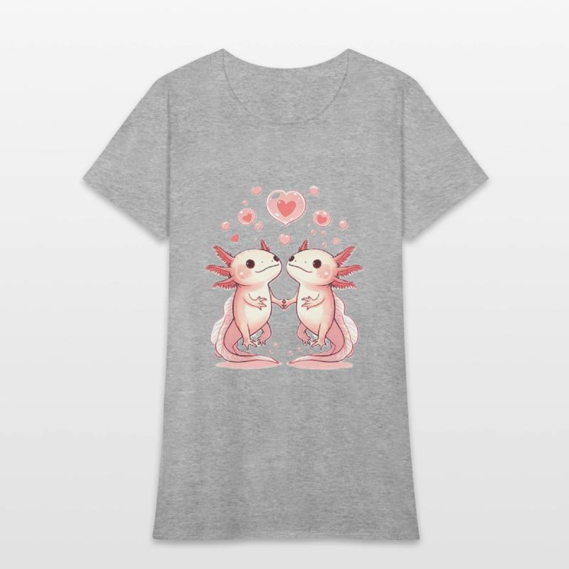 Axolotl Love: Cute Aquatic Creatures Holding Hands