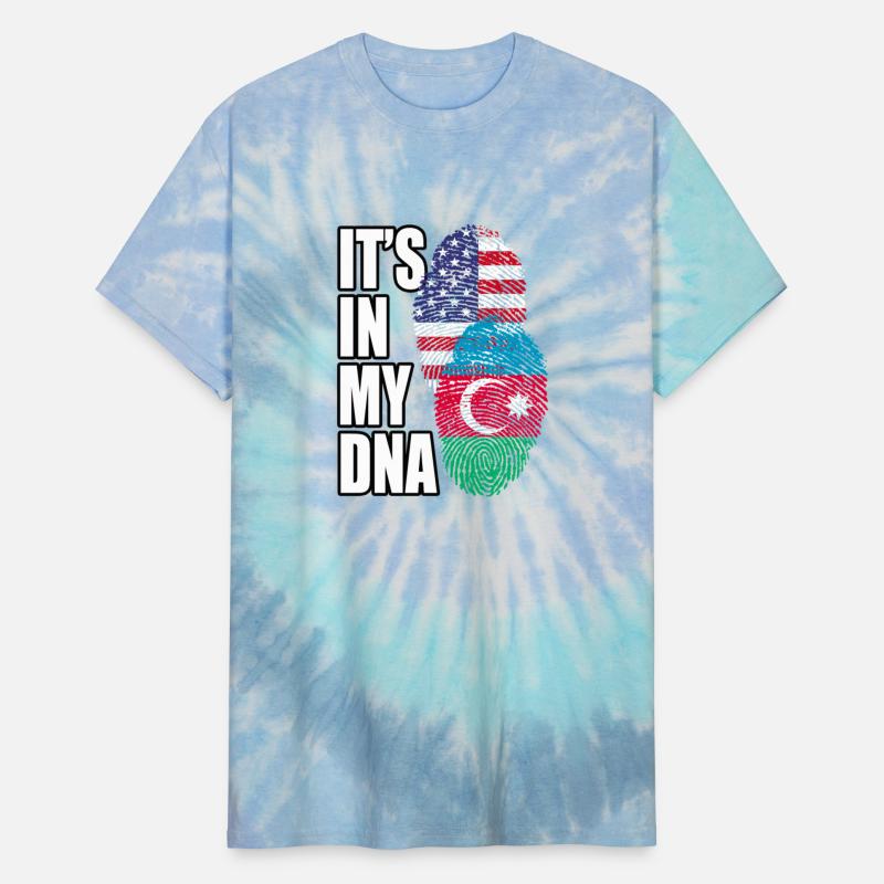 Azerbaijani And American Mix Heritage DNA Flag