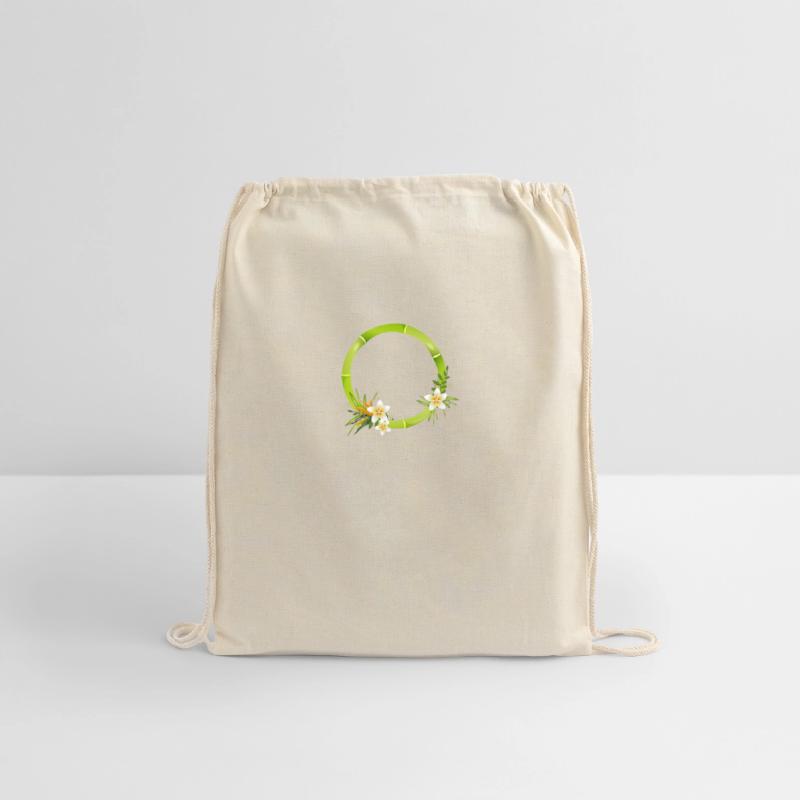 Bamboo frame with leaves & exotic flowers