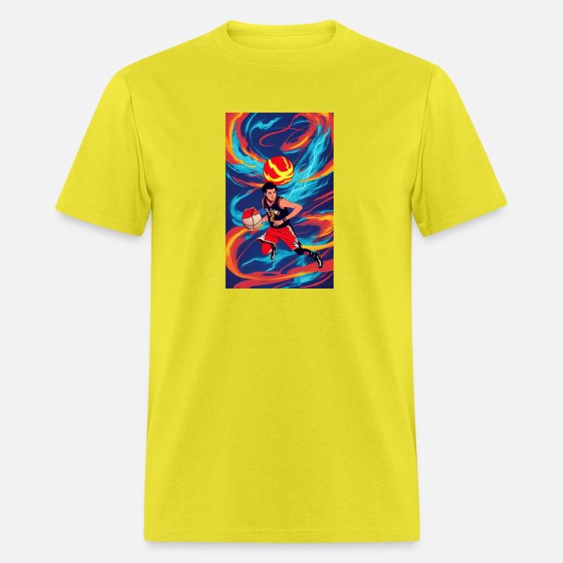 Basketball Player with Flames Anime Design