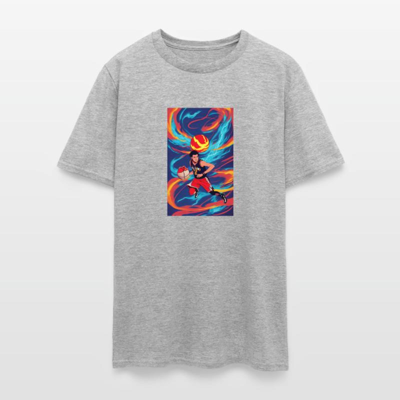 Basketball Player with Flames Anime Design