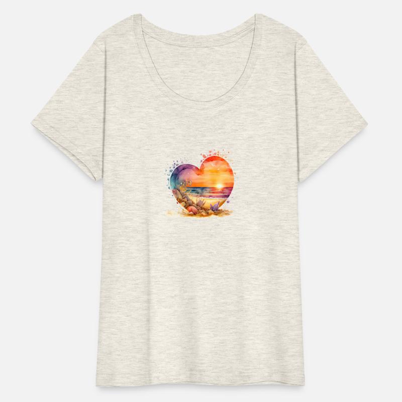 Beach heart Watercolor t-shirts