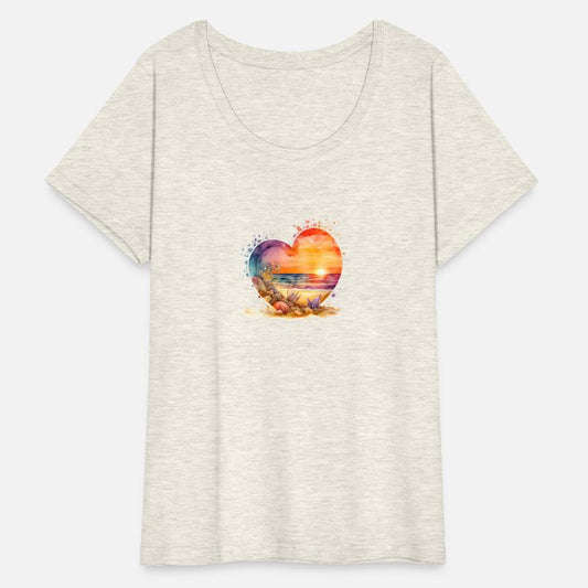 Beach heart Watercolor t-shirts