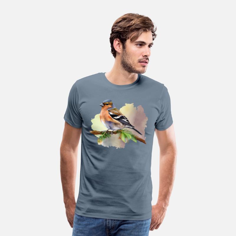 Beautiful Chaffinch Bird on a Twig Watercolor Art