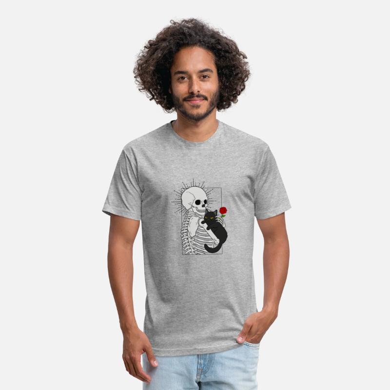 Black Demonic Cat Skeleton Hail Satan Death Metal