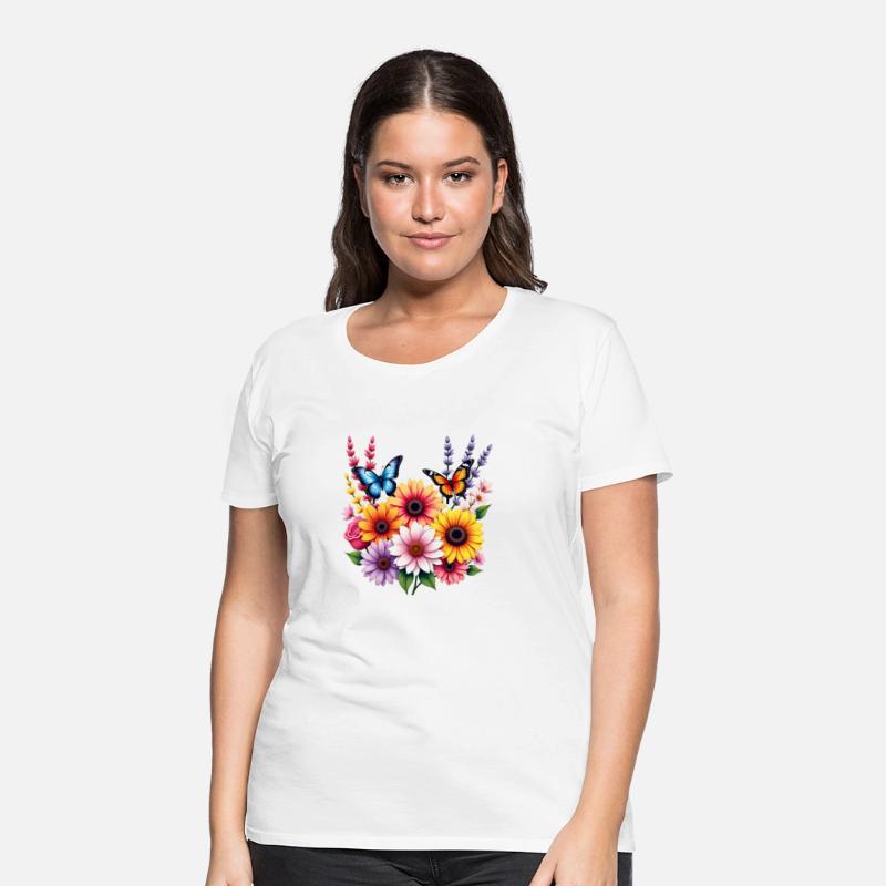 Blooming Flowers and Elegant Butterflies