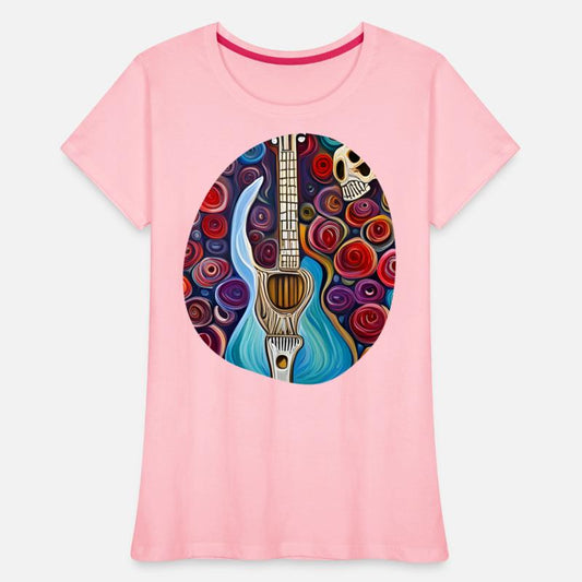 Blue Electric Guitar, Skull and Roses