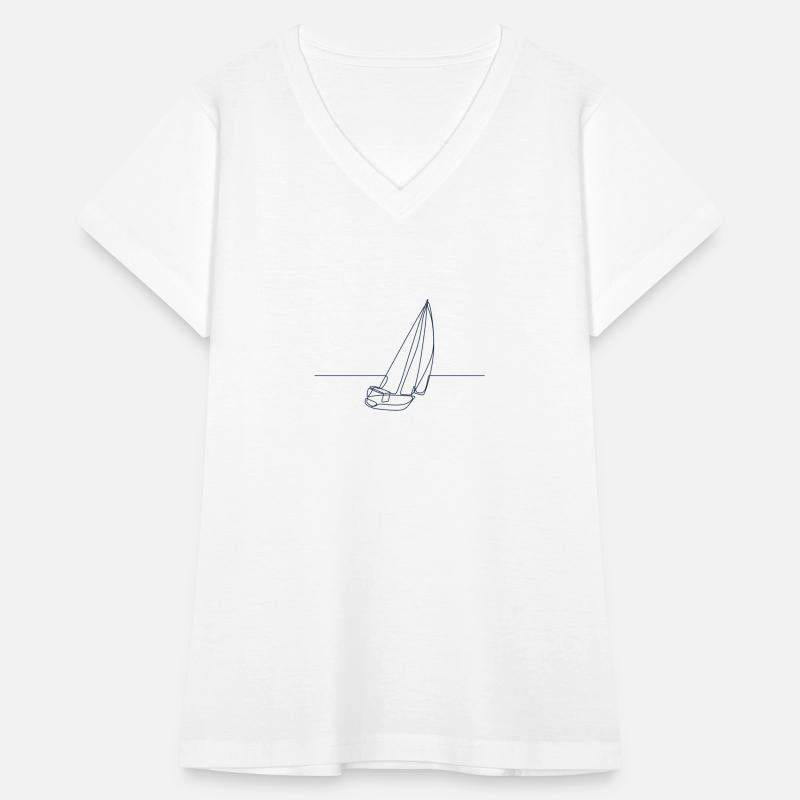 Blue Sailboat Line Art