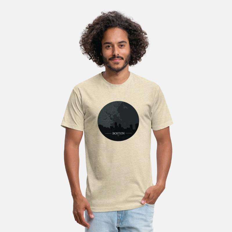 Boston city map with silhouette