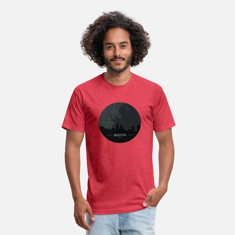 Boston city map with silhouette