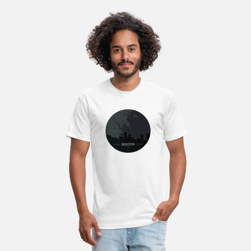 Boston city map with silhouette