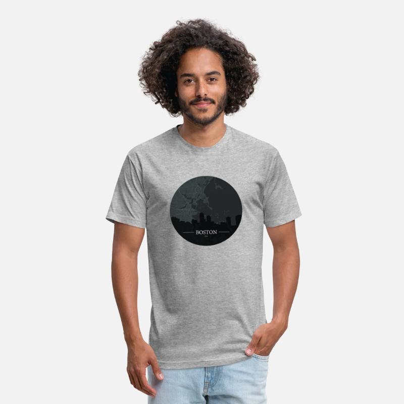 Boston city map with silhouette