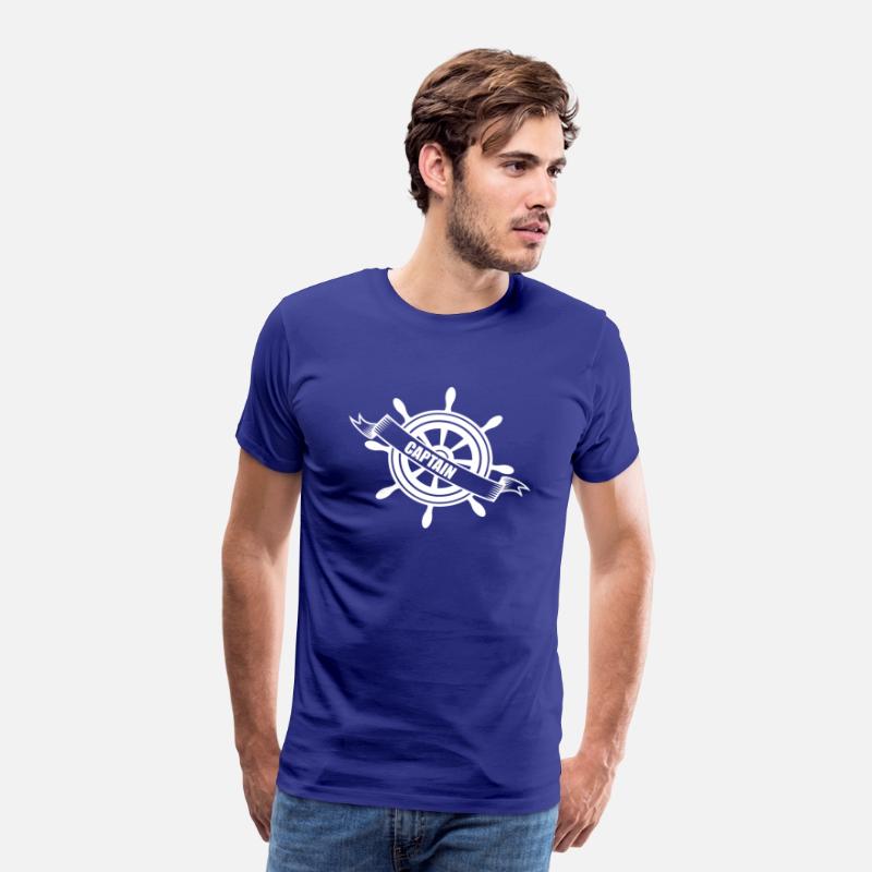 Captain Wheel for ships with boats hand T shirt