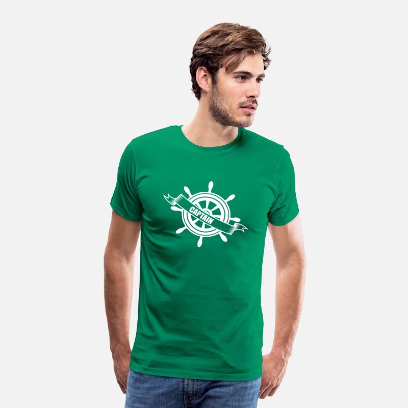 Captain Wheel for ships with boats hand T shirt