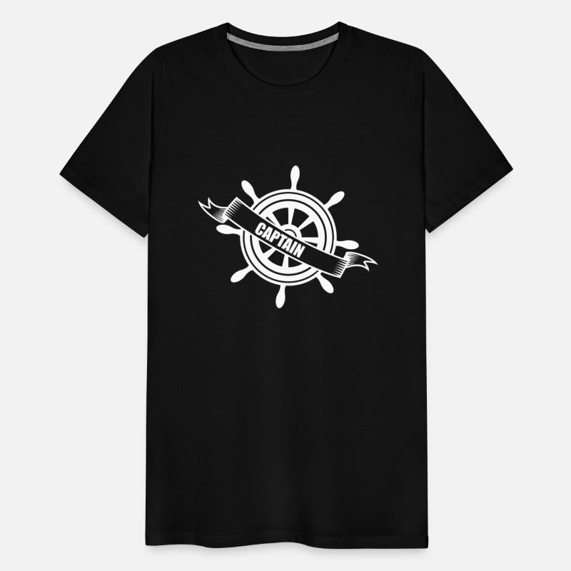 Captain Wheel for ships with boats hand T shirt